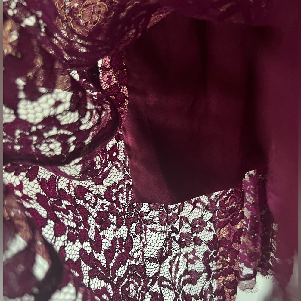Dress the Population Blair Embellished Cocktail Dress Lace XS Modest Neckline - Picture 7 of 11